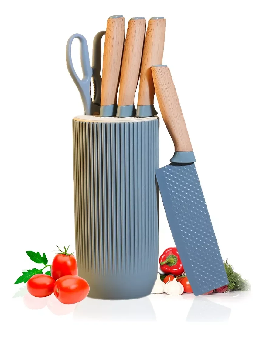 Facas Premium Importada Corte a Laser 6 Peças Linha Luxo:verde - 5