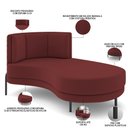 Ver imagem 2 de Sofá Chaise Longue Living Lucca Direito D02 Veludo Marsala C-278
