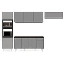 Ver imagem 6 de Armário de Cozinha Modulada 4 Peças CP10 Balcão sem Tampo Preto/Cinza - Lumil Lumil Móveis