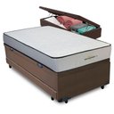 Ver imagem 1 de Cama Box com Baú Solteiro Bicama Auxiliar Orthopedic D33 Espuma Solteirão Marrom Vtech