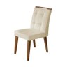 Cadeira Jantar Agatá Estofada Linho Bege com Alça Madeira Maciça Imbuia - 1