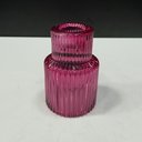 Ver imagem 5 de Castiçal Decorativo de Vidro Roxo 8x6x6cm Porta Vela Mesa Jantar Decoração Sala