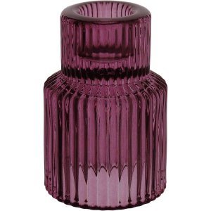 Castiçal Porta Vela Decorativo Home&co Vidro 8x6x6cm Roxo