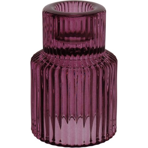 Castiçal Porta Vela Decorativo Home&co Vidro 8x6x6cm Roxo