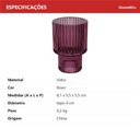 Ver imagem 6 de Castiçal Decorativo de Vidro Roxo 8x6x6cm Porta Vela Mesa Jantar Decoração Sala