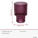 Ver imagem 7 de Castiçal Decorativo de Vidro Roxo 8x6x6cm Porta Vela Mesa Jantar Decoração Sala