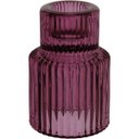 Ver imagem 1 de Castiçal Decorativo de Vidro Roxo 8x6x6cm Porta Vela Mesa Jantar Decoração Sala