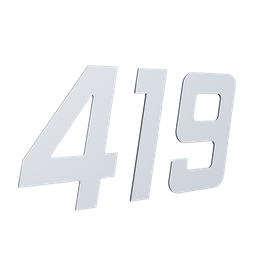 Número 130mm Garbo Font - Branco - Metalmidia 7 - 2