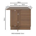 Ver imagem 3 de Balcão de Canto Madesa Stella 1 Porta Rustic