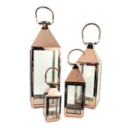 Kit 4 Lanterna Marroquina Decorativa Cobre 70/54/38/26cm - 1