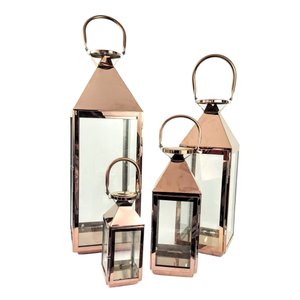 Kit 4 Lanterna Marroquina Decorativa Cobre 70/54/38/26cm