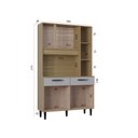 Ver imagem 5 de Armário Cozinha Compacta Malu 7 Portas 2 Gavetas MDP/MDF Ripado Off White Poquema Móveis