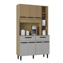 Ver imagem 3 de Armário Cozinha Compacta Malu 7 Portas 2 Gavetas MDP/MDF Ripado Off White Poquema Móveis