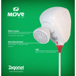 DUCHA MOVE ELETRONICA 6800W 220V BR - ZAGONEL BRANCO - 2