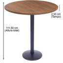 Ver imagem 2 de Mesa Bistrô Zeta 111,50 Cm (altura) com Tampo em Mdp Redonda 70 Cm Imbuia