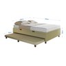 Base Cama Baú Casal com Cama Auxiliar C/colchão Conjugado Corino Bege - Skybox - 5