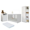 Ver imagem 2 de Quarto de Bebê Completo com Berço 3 em 1 e Colchão Incluso Confete Multimóveis MP4915 Branco