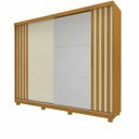 Ver imagem 3 de Guarda Roupa Casal 2 Portas com 1 Porta Espelho com Pés Ares Ripado 100% MDF