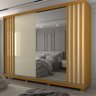 Guarda Roupa Casal 2 Portas com 1 Porta Espelho com Pés Ares Ripado 100% MDF - 1