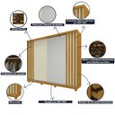 Ver imagem 6 de Guarda Roupa Casal 2 Portas com 1 Porta Espelho com Pés Ares Ripado 100% MDF