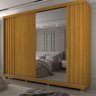 Guarda Roupa Casal 2 Portas com 1 Porta Espelho com Pés Ares Ripado 100% MDF - 7