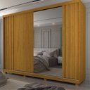 Ver imagem 7 de Guarda Roupa Casal 2 Portas com 1 Porta Espelho com Pés Ares Ripado 100% MDF
