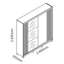 Ver imagem 4 de Guarda Roupa Casal 2 Portas com 1 Porta Espelho com Pés Ares Ripado 100% MDF