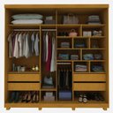 Ver imagem 2 de Guarda Roupa Casal 2 Portas com 1 Porta Espelho com Pés Ares Ripado 100% MDF