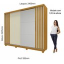 Ver imagem 5 de Guarda Roupa Casal 2 Portas com 1 Porta Espelho com Pés Ares Ripado 100% MDF