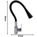 Ver imagem 3 de Torneira Preta Flexivel Mesa 2 Jatos Agua Quente/fria Inox