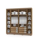 Ver imagem 2 de Guarda-Roupa Casal 6 Portas 6 Gavetas 100% MDF Sevilla Marrom/Nature/Chamapanhe