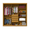 Ver imagem 3 de Guarda-Roupa Casal 3 Portas com Espelho Santorini Ripado 100% MDF