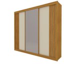 Ver imagem 4 de Guarda-Roupa Casal 3 Portas com Espelho Santorini Ripado 100% MDF