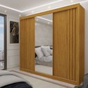 Ver imagem 7 de Guarda-Roupa Casal 3 Portas com Espelho Santorini Ripado 100% MDF