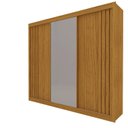 Ver mais imagens de Guarda-Roupa Casal 3 Portas com Espelho Santorini Ripado 100% MDF