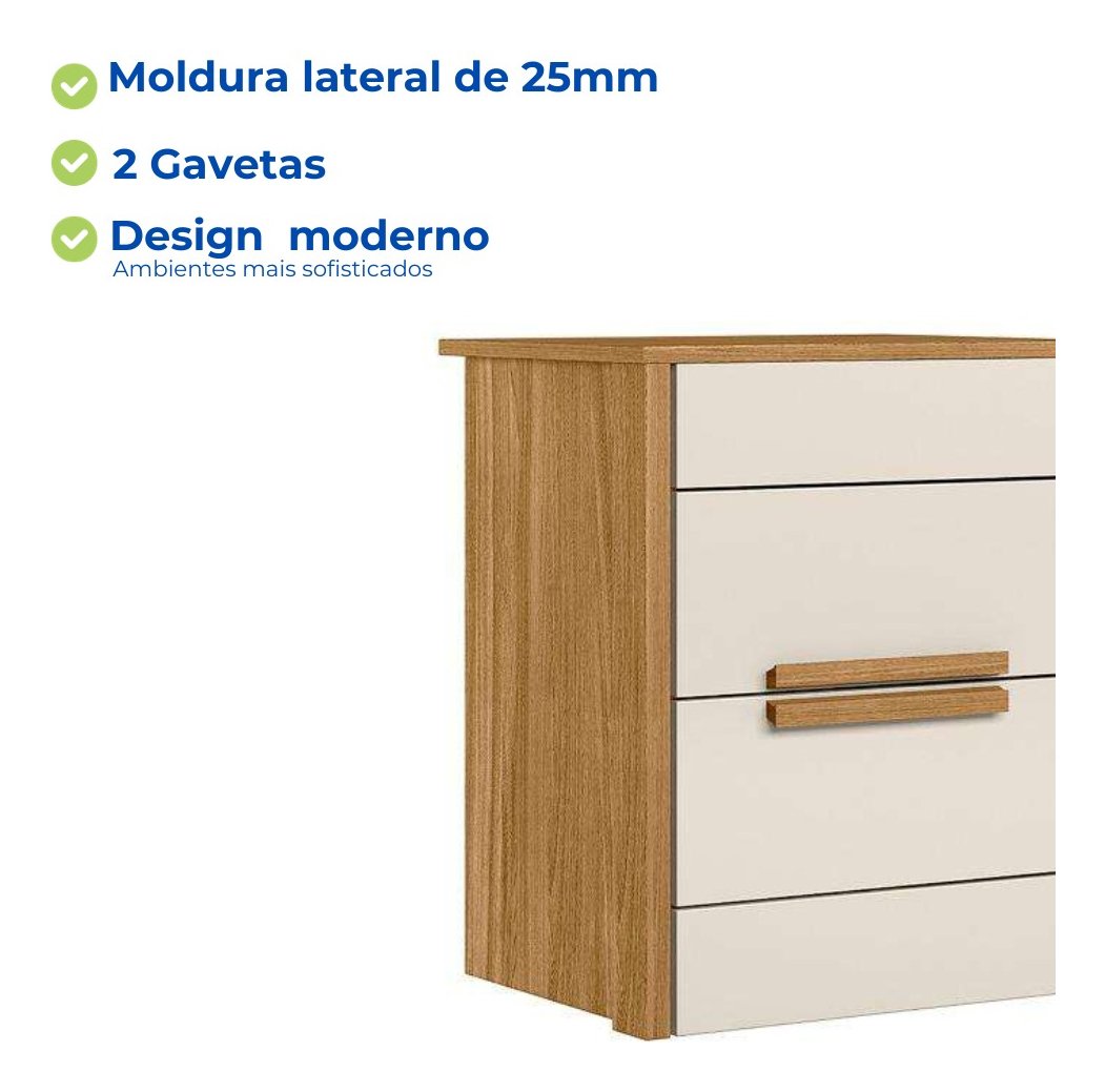 Mesa de Cabeceira Mudo Box Quarto Cama Mesinha Centro - 2