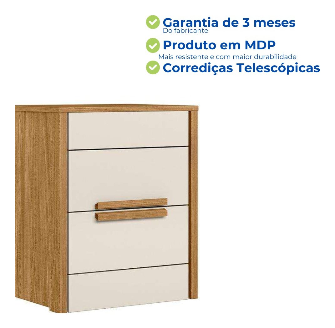 Mesa de Cabeceira Mudo Box Quarto Cama Mesinha Centro - 4