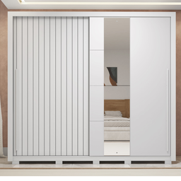 Guarda-roupa Casal Ripado com Espelhos 2 Portas e 4 Gavetas Suburban Gold Espresso Móveis - 12