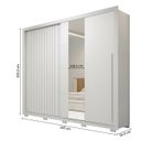 Ver imagem 4 de Guarda-Roupa Casal Ripado 2 Portas 4 Gavetas com Espelho Suburban Yescasa Branco