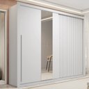 Ver imagem 2 de Guarda-roupa Casal Ripado com Espelhos 2 Portas e 4 Gavetas Suburban Gold Espresso Móveis