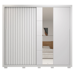 Guarda-roupa Casal Ripado com Espelhos 2 Portas e 4 Gavetas Suburban Gold Espresso Móveis - 10