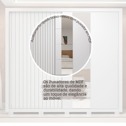 Guarda-roupa Casal Ripado com Espelhos 2 Portas e 4 Gavetas Suburban Gold Espresso Móveis - 6