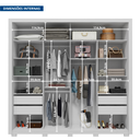 Ver imagem 7 de Guarda-roupa Casal Ripado com Espelhos 2 Portas e 4 Gavetas Suburban Gold Espresso Móveis