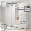 Ver imagem 5 de Guarda-Roupa Casal Ripado 2 Portas 4 Gavetas com Espelho Suburban Yescasa Branco