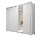 Ver imagem 3 de Guarda-Roupa Casal Ripado 2 Portas 4 Gavetas com Espelho Suburban Yescasa Branco