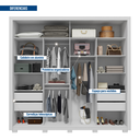 Ver imagem 3 de Guarda-roupa Casal Ripado com Espelhos 2 Portas e 4 Gavetas Suburban Gold Espresso Móveis