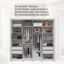 Ver imagem 7 de Guarda-Roupa Casal Ripado 2 Portas 4 Gavetas com Espelho Suburban Yescasa Branco