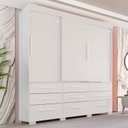 Ver imagem 2 de Guarda Roupa com Pés Casal 3 Portas 9 Gavetas Luana