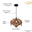Ver imagem 2 de Luminária Lustre Pendente Madeira Teto Sala Cozinha Flor de Lótus Cor Pau Ferro