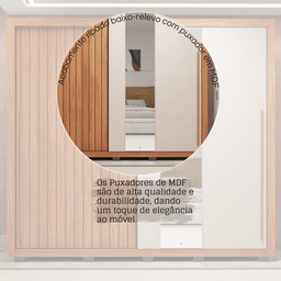 Guarda-roupa Casal Ripado com Espelhos 2 Portas e 4 Gavetas Suburban Espresso Móveis - 6